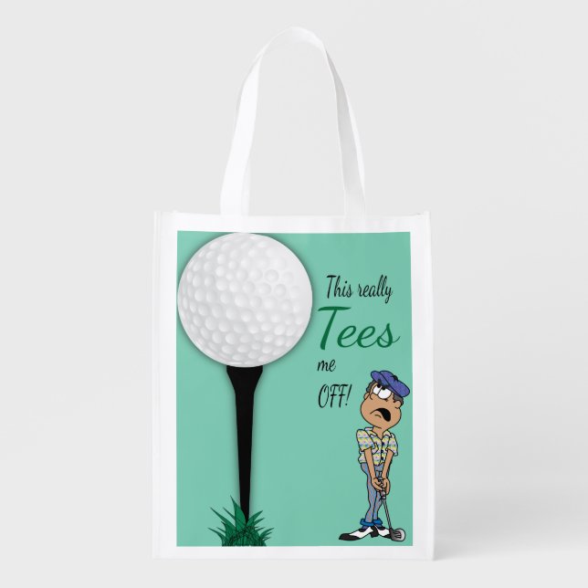 Humor Tees Me Off Golfer Grocery Bag (Front)