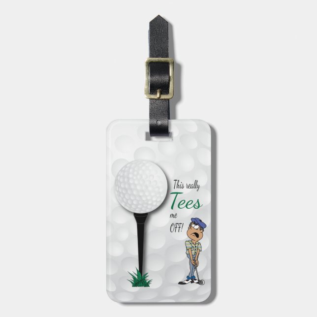 Humor Tees Me Off Golfer Luggage Tag (Front Vertical)