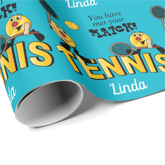 Humor Tennis Balls | Choose Own Background Wrapping Paper (Roll Corner)