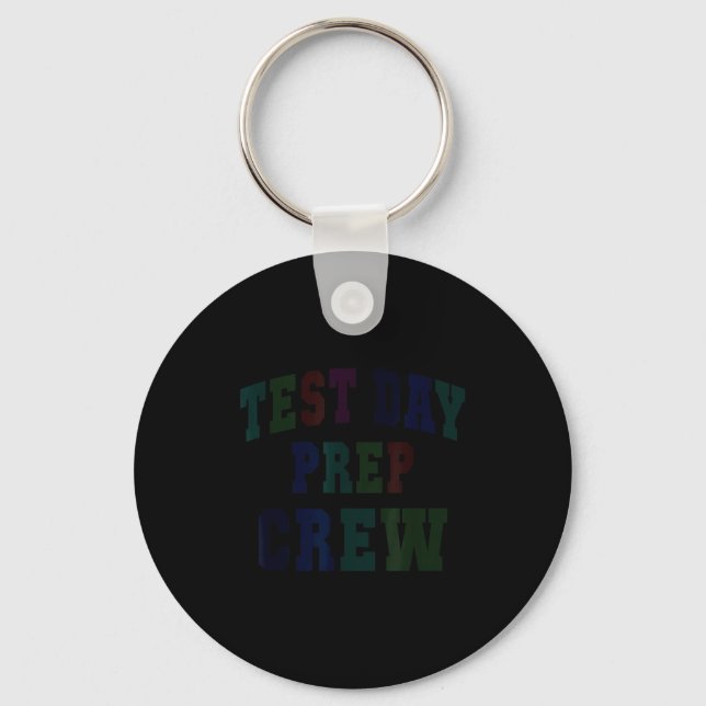 Humor test day prep crew bruh science math keychain (Front)