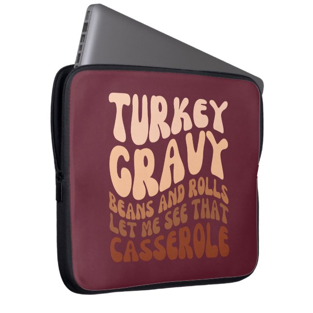 Humor Turkey Gravy Beans And Rolls  Laptop Sleeve (Front Right)