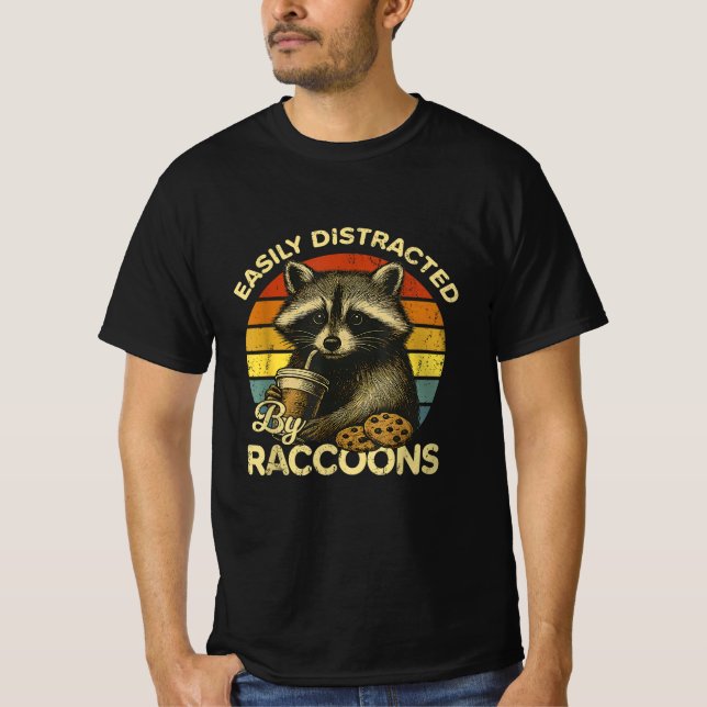 Humor Unhinged And Feral Raccoon Cowboy Trash  T-Shirt (Front)