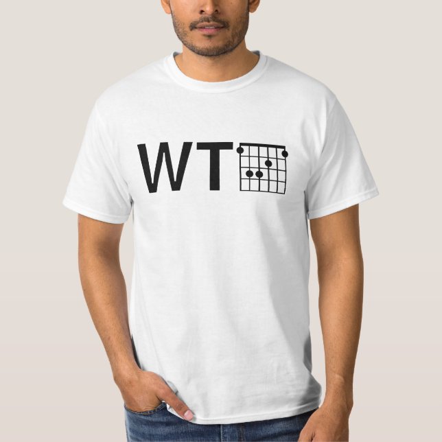 Humor WTF with Guitar F Chord T-Shirt (Front)