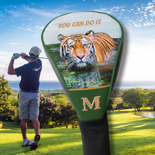 Humor Your Message Tiger Monogram Initial Golf Head Cover