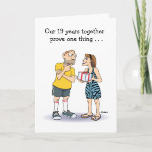 Humorous 19th Anniversary card for him