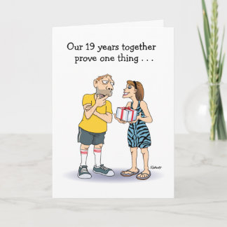 Humorous 19th Anniversary for Husband Card