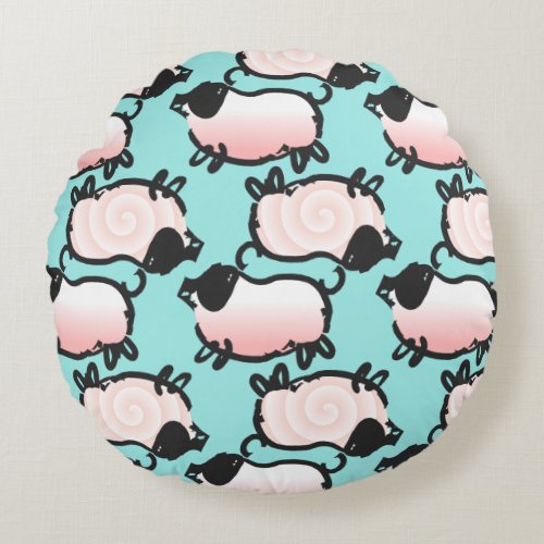 Humorous 1 Pig Year Birthday Choose Color Round P Round Pillow