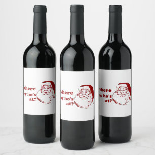 Humorous 2020 Holiday Santa Wine Label