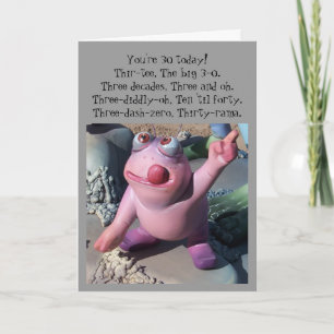 Humorous 30th Birthday Card Comical Figure