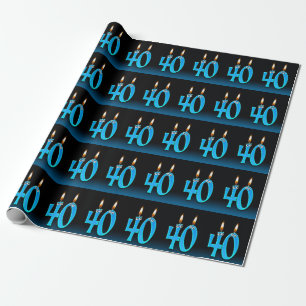 humorous 40th birthday candles with eyeballs wrapping paper