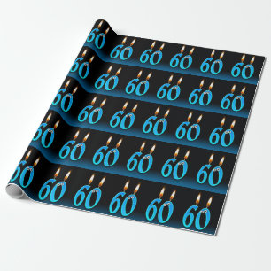 humorous 60th birthday candles with eyeballs wrapping paper