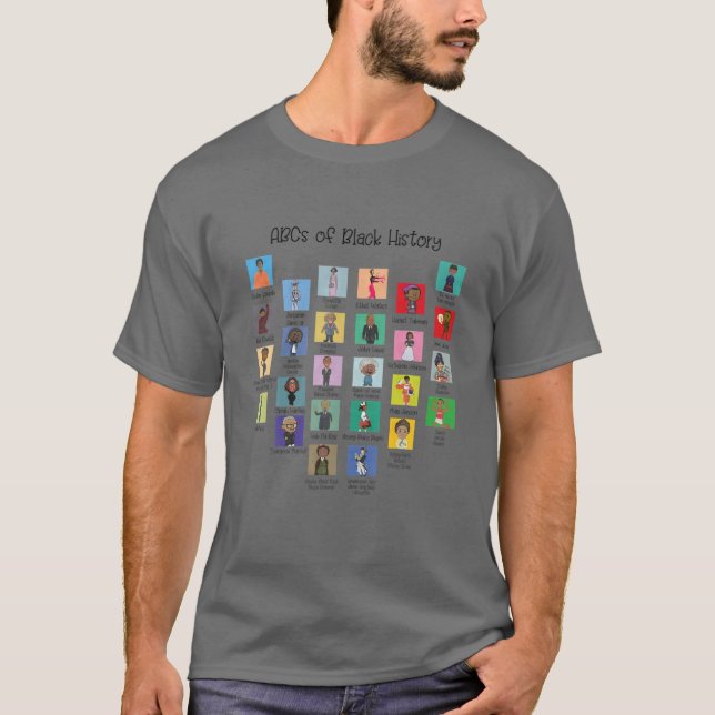 Humorous Abcs Of Black History Pride Month Teacher T-Shirt (Front)