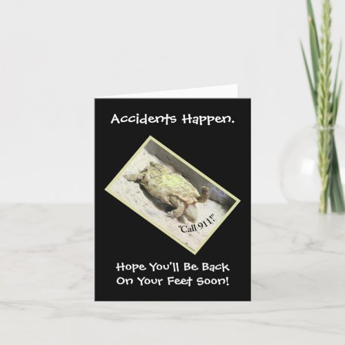 HUMOROUS ACCIDENT CARDTURTLE UPSIDE DOWNCall911 Card
