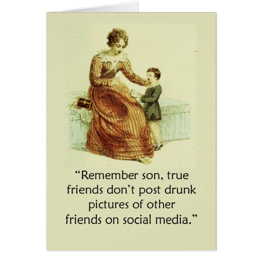 Humorous Ackermann Mother and Son Blank Inside Cards (Front)