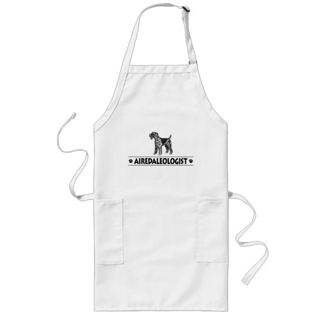 Humorous Airedale Terrier Long Apron (Front)