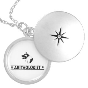 Humorous Akita Silver Plated Necklace