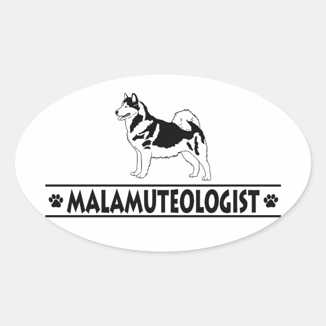Humorous Alaskan Malamute Oval Sticker (Front)