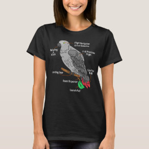 Humorous Anatomy of an African Grey Parrot Pet 1 T-Shirt