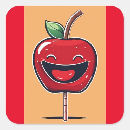 Humorous Apple Square Sticker