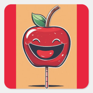 Humorous Apple Square Sticker