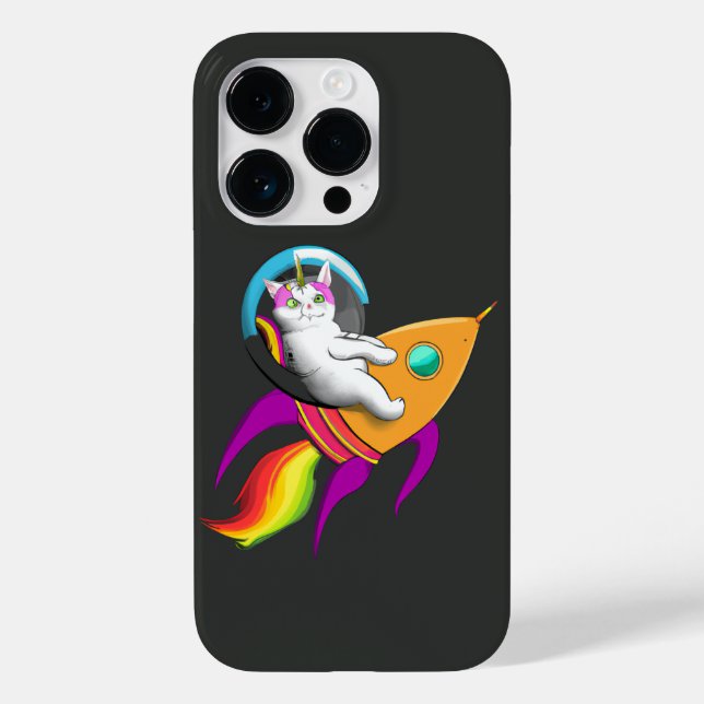 Humorous Astronaut Cat Illustration Graphic Design Case-Mate iPhone Case (Back)