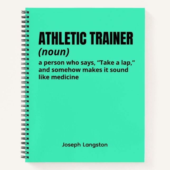 Humorous Athletic Trainer Definition Journal (Front)