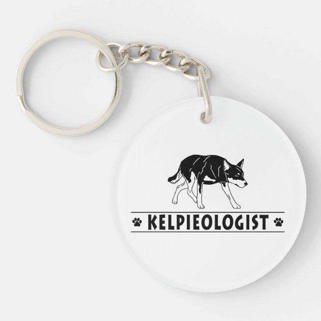 Humorous Australian Cattle Dog Keychain (Front)