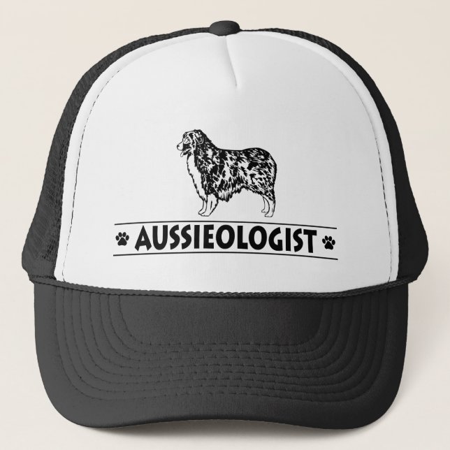 Humorous Australian Shepherd Trucker Hat (Front)