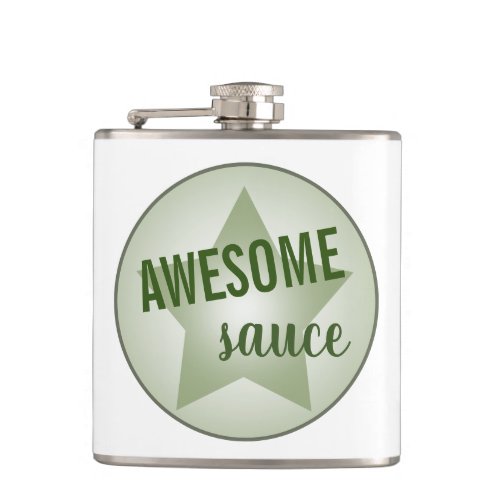 Humorous Awesome Sauce Specialty Pastel Star Flask