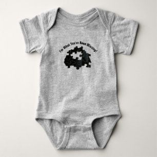 Humorous Baby Message Missing Jigsaw Puzzle Piece Bodysuit