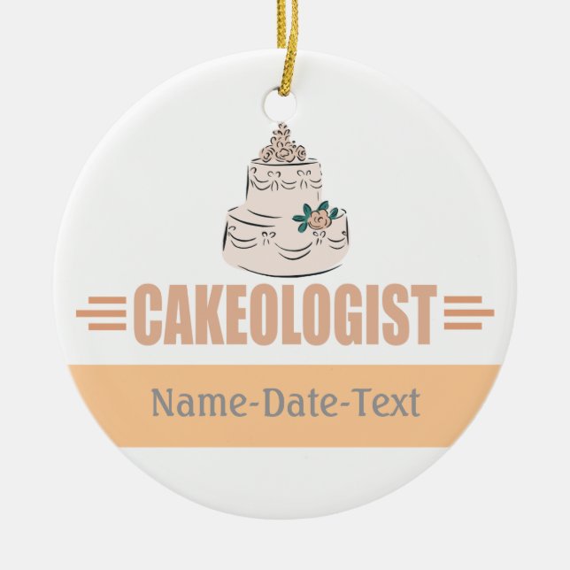 Humorous Baker Ceramic Ornament (Front)