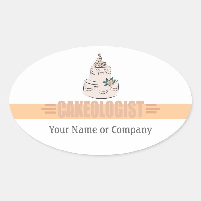 Humorous Baker Oval Sticker (Front)