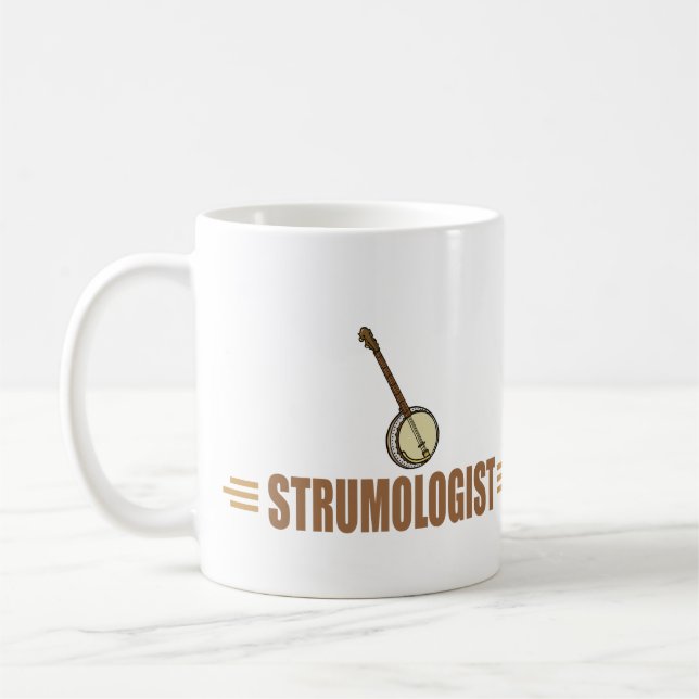 Humorous Banjo Player Coffee Mug (Left)