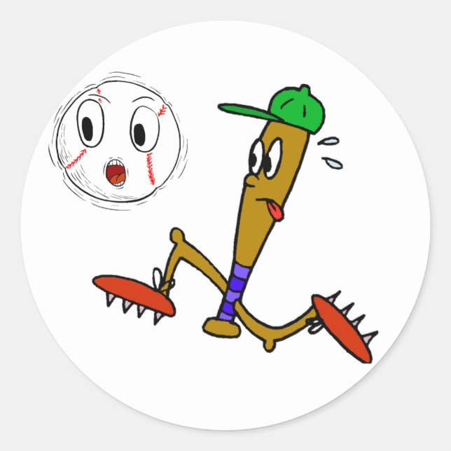 Humorous Baseball T-shirts and Gifts Classic Round Sticker (Front)
