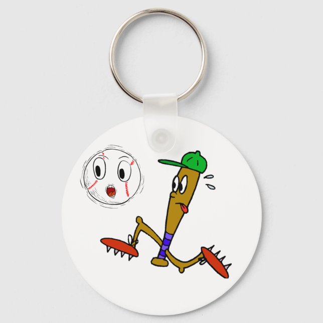 Humorous Baseball T-shirts and Gifts Keychain (Front)
