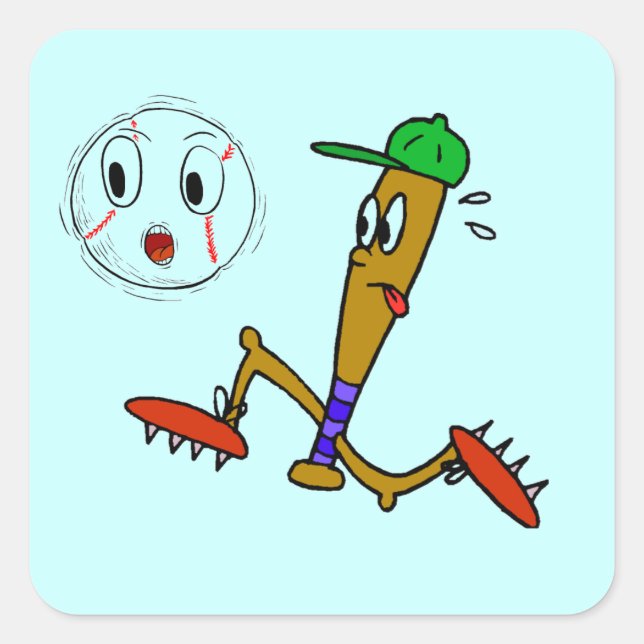 Humorous Baseball T-shirts and Gifts Square Sticker (Front)