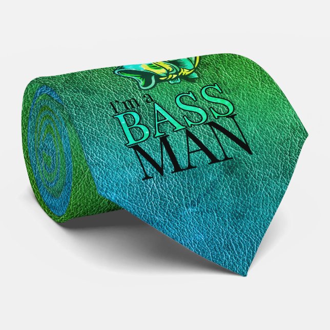 Humorous Bass Fishing Message for Him Neck Tie (Rolled)