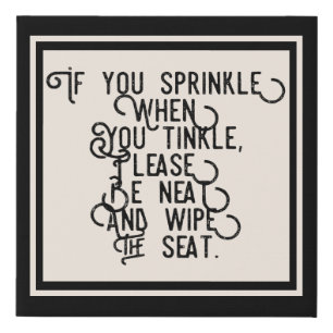 Humorous Bathroom Art If You Sprinkle Faux Canvas Print