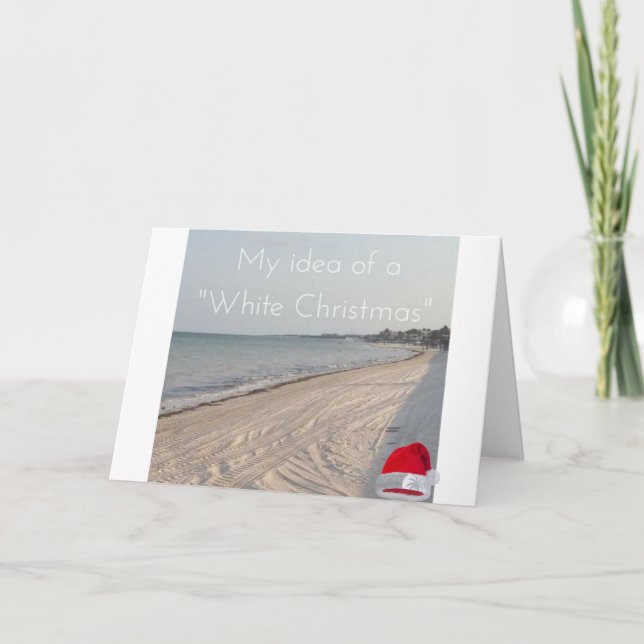 HUMOROUS BEACH CHRISTMAS GREETING CARD (Front)