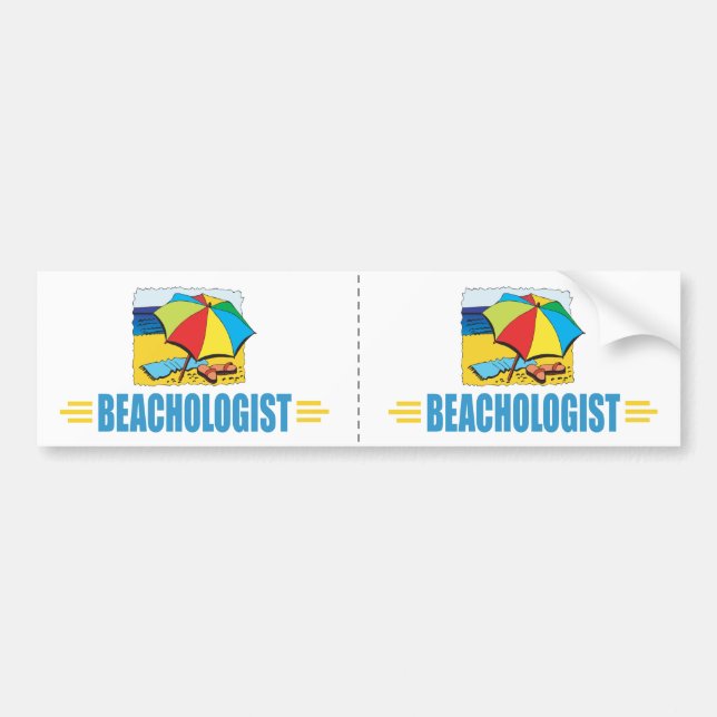 Humorous Beach Lover Bumper Sticker (Front)