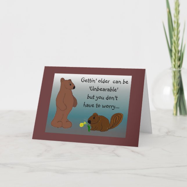 Humorous Bear Birthday Card (Front)