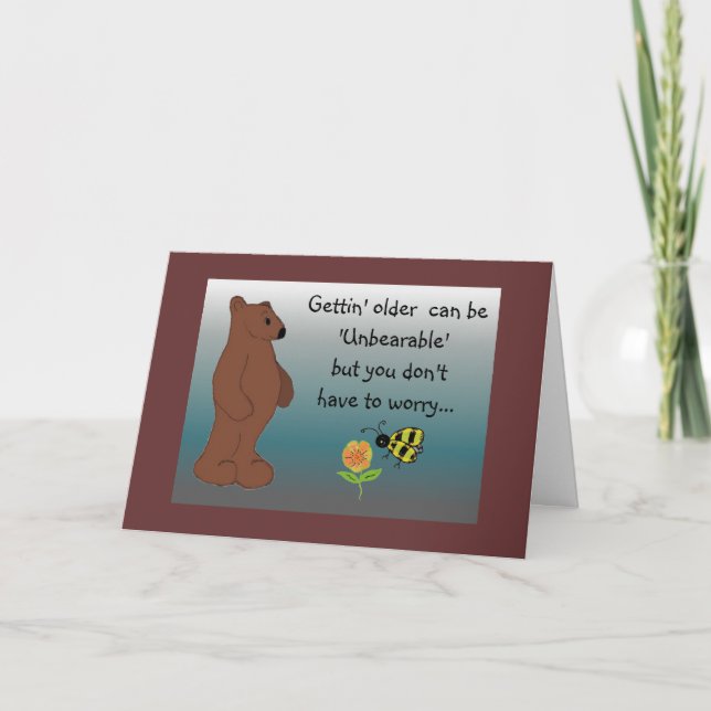 Humorous Bear Birthday Greeting Card (Front)