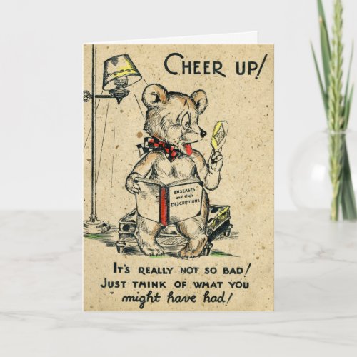 Humorous Bear Cheer Up Antique Animal Get Well Card