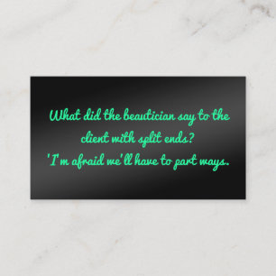 Humorous Beauty Esthetician Business Card
