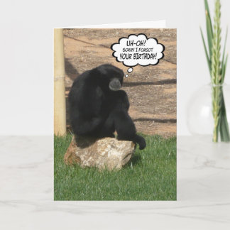 Humorous Belated Birthday Ape Card