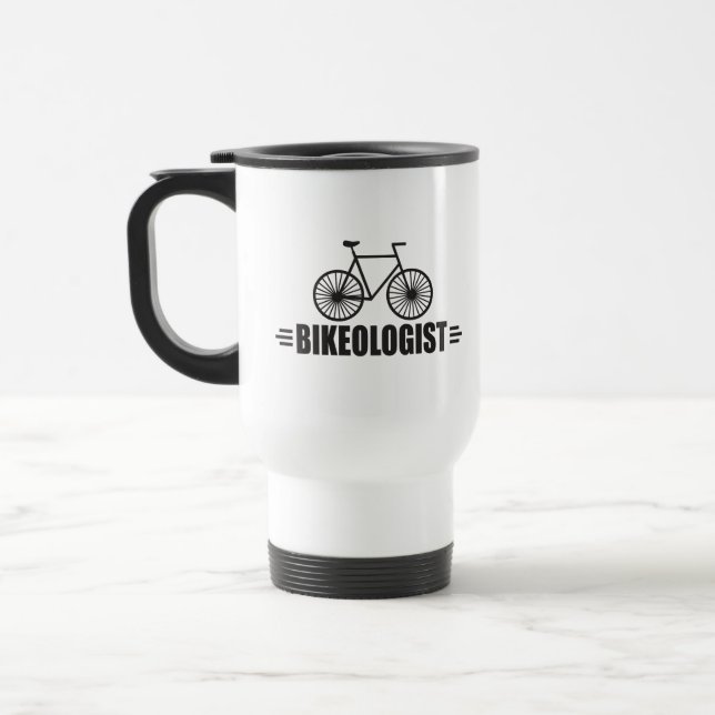 Humorous Bike Travel Mug (Left)