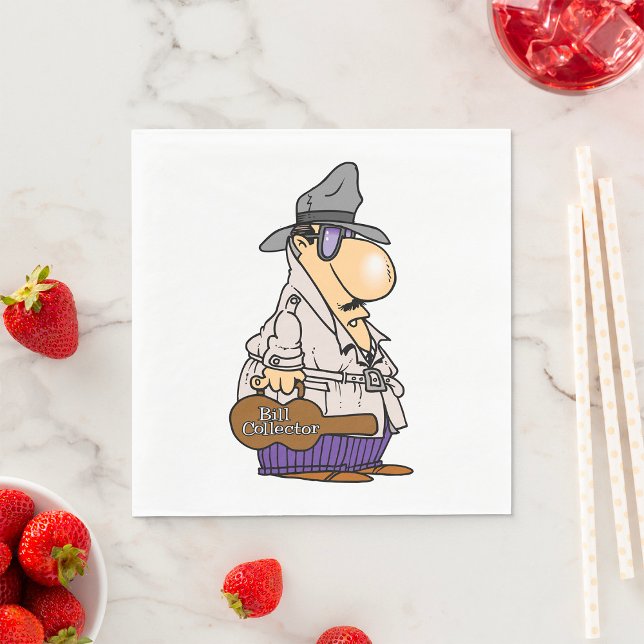 Humorous Bill Collector Character Napkins (Creator Uploaded)