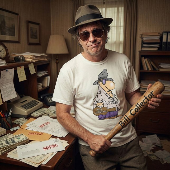 Humorous Bill Collector Character T-Shirt (Creator Uploaded)