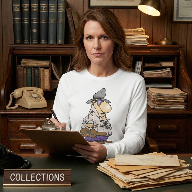 Humorous Bill Collector Character T-Shirt (Creator Uploaded)