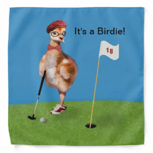 Humorous Bird Playing Golf Bandana